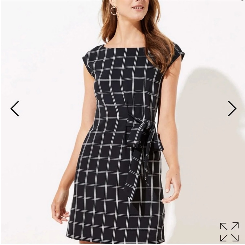 NWT LOFT Boatneck Black Dress